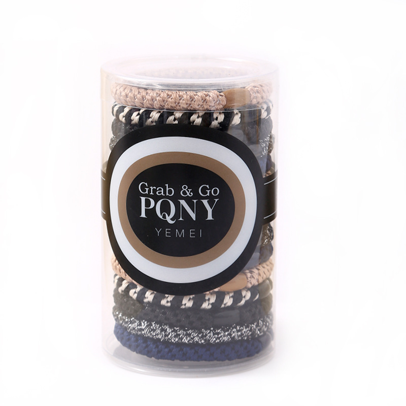 Wholesale 15 canned braided hair ties for women, basic color matching without damaging hair, high elasticity, thickened high ponytail leather band Item Picture