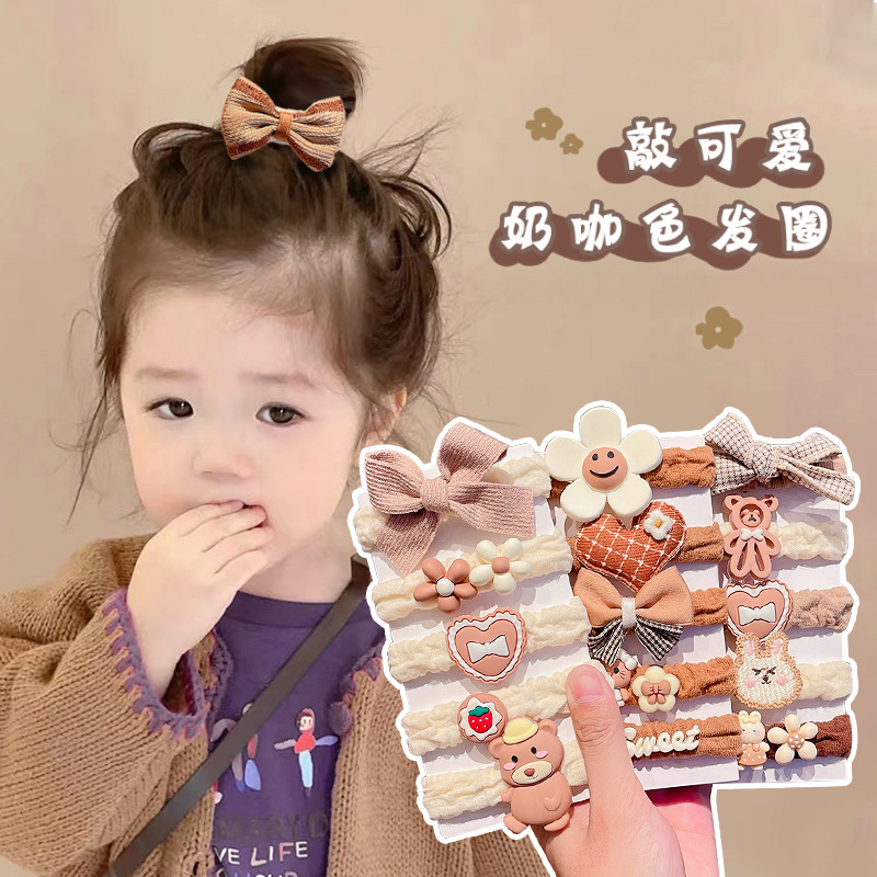 Autumn and winter children's rubber bands, girls' hair ties, high appearance level, no damage to hair, thickened hair ties, new popular bun head rubber bands details Picture