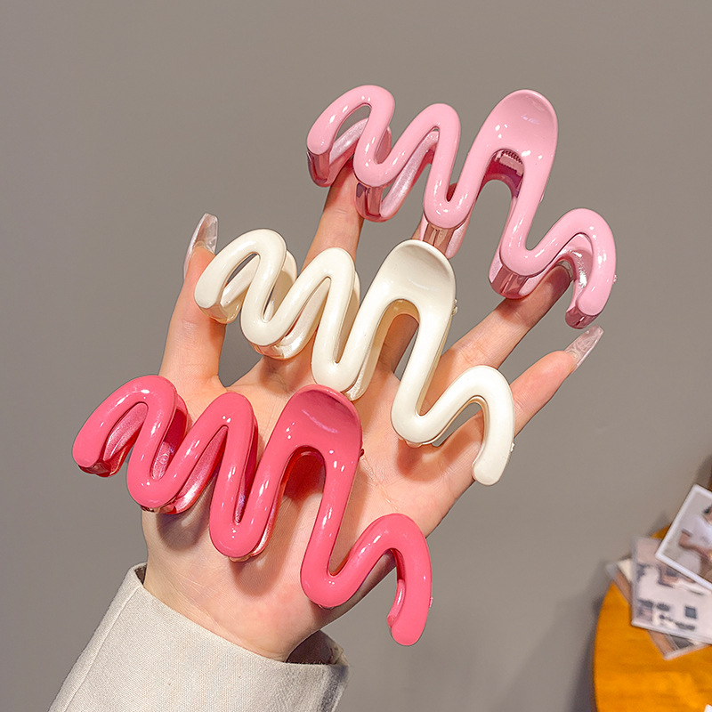 Jelly-colored wave grippers, back of the head, hair grippers, hair clips, shark clips, hair clips, hair accessories, summer hair clips and headwear full figure