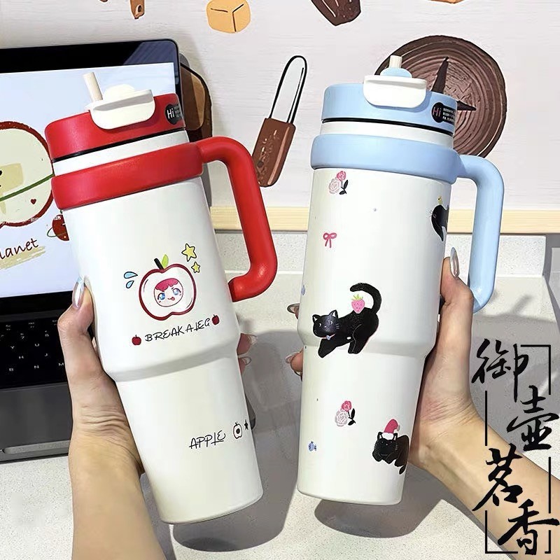 Best-selling 40oz Jumbo ice cup, high-quality appearance water cup for foreign trade, car straw insulated cup, large-capacity car cup Specification drawing