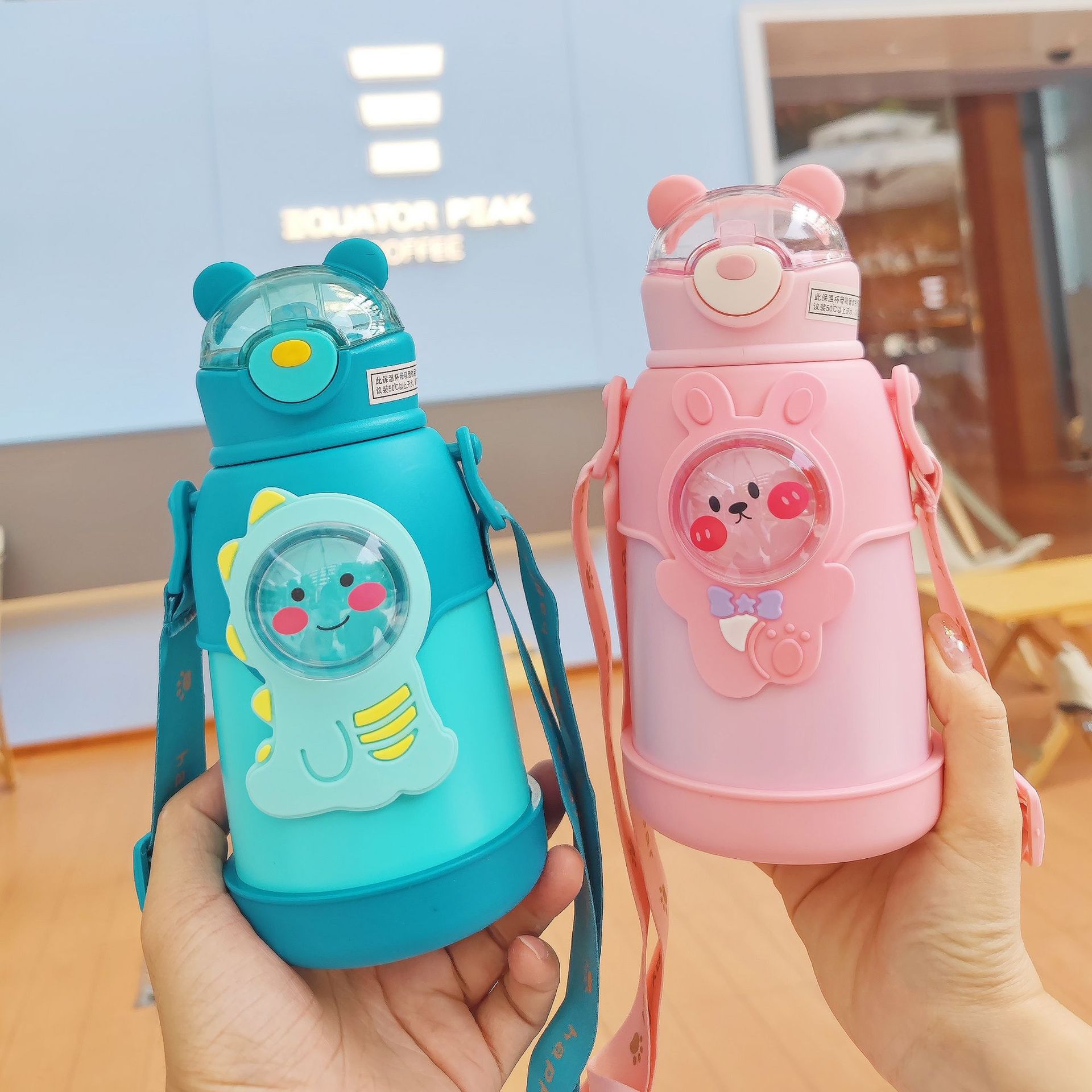 Wholesale of new children's insulated cups, cute animal cartoon straw cups, and stainless steel cups for students and babies with high appearance standards full figure