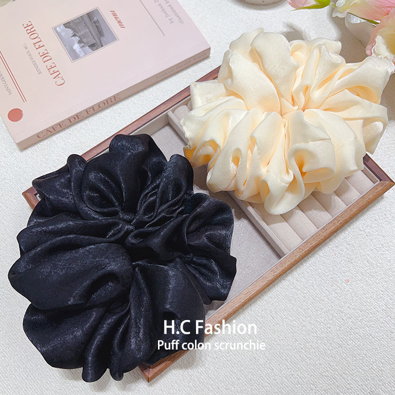 Korean high-end, sweet, large intestine hair band, laid-back style for women, low bun, ponytail, versatile hair tie and headwear Application Scenario