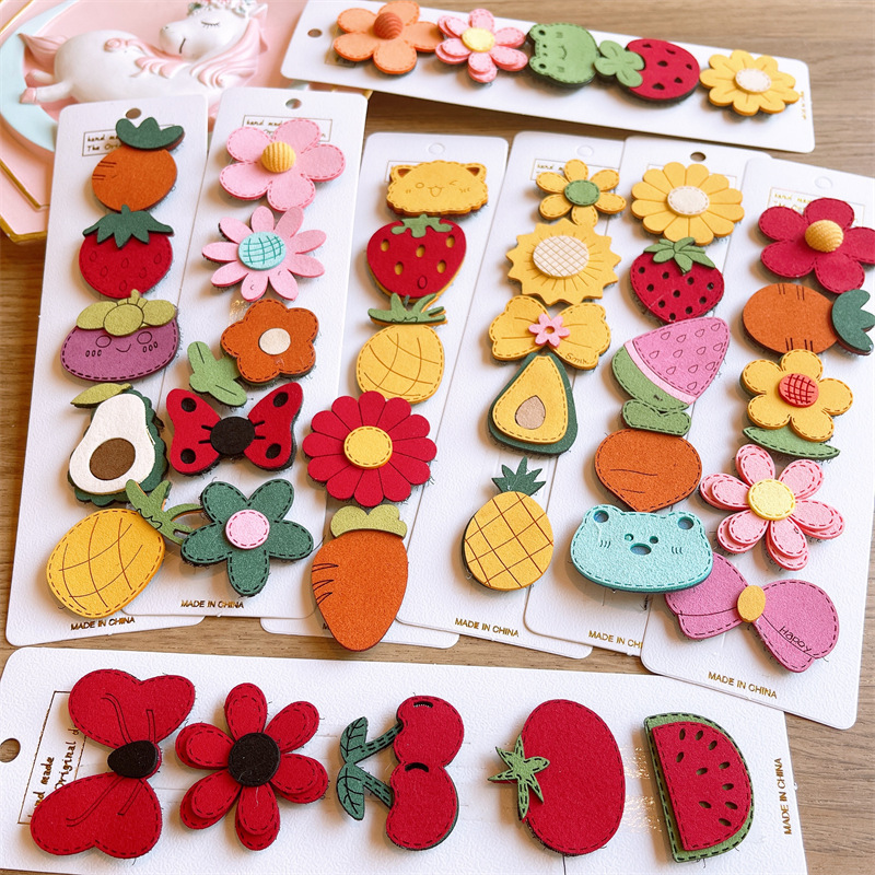 Korean version rainbow Cloud lollipop hair clip, bow, children's hair clip set, cute hair accessories, girls' bangs by the sea clip full figure