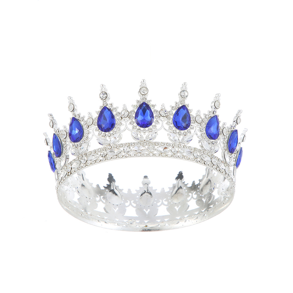 Cross-border trade bride, crown, wedding dress, headwear, birthday, coming-of-age ceremony, performance, versatile crystal crown Specification drawing