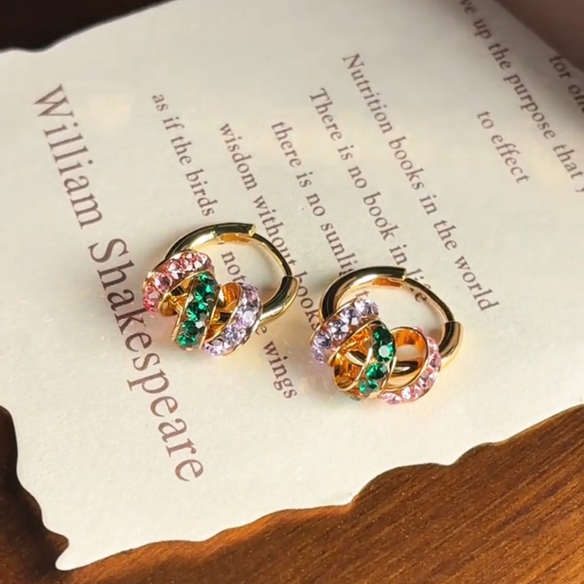 Light luxury and high-end colored zircon ring earrings for women, a new bestseller in 2025, versatile and elegant ear ring earrings for women details Picture
