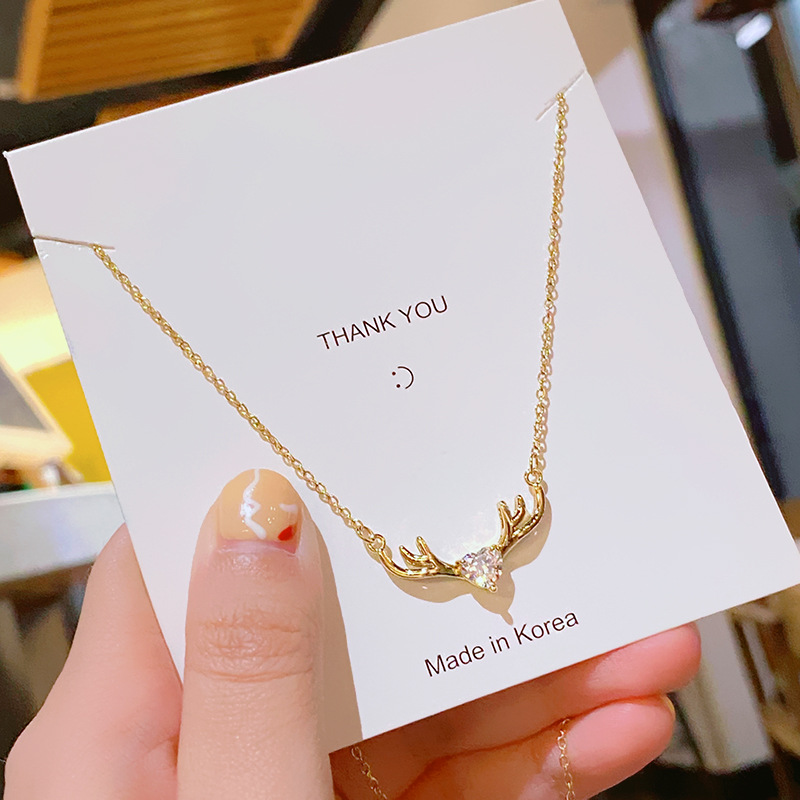 Xiaohongshu recommends the "Yilu You Ni" simple antler necklace for women, a fashionable titanium steel collarbone chain, and a light luxury and high-end accessory Application Scenario
