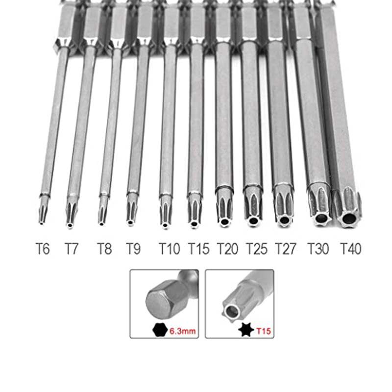 S2 steel 1/4 hexagonal handle hollow plum blossom screwdriver head 75mm 100mm screwdriver head screwdriver taper set Application Scenario
