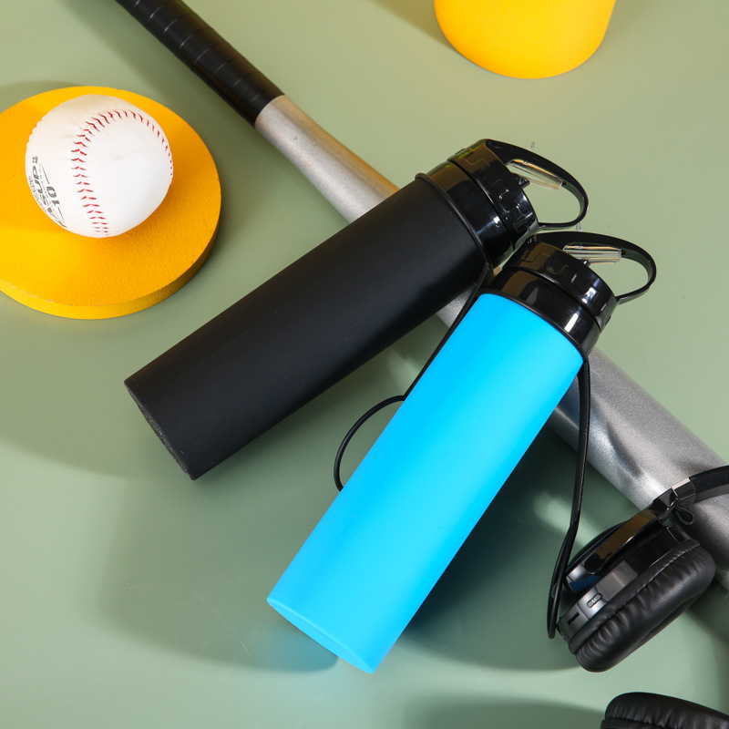 Creative silicone folding sports water bottle with outdoor portable cold water bottle 600ml cola bottle custom water cup Specification drawing