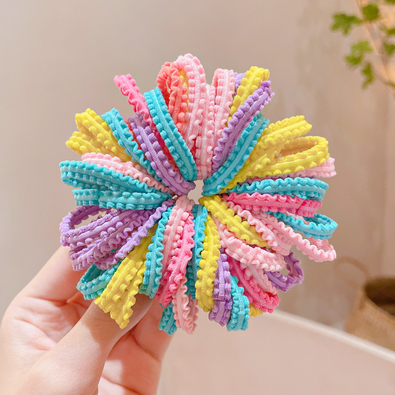 Children's candy-colored rubber band, baby hair tie, no hair damage, high-elasticity rubber band, cute girl hair accessory, hair tie full figure
