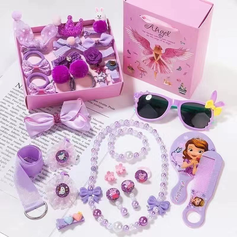 Customized children's hair accessory gift box set, girls' headwear, Korean princess hair tie, super cute and ethereal hair tie, girls' hair clips Specification drawing
