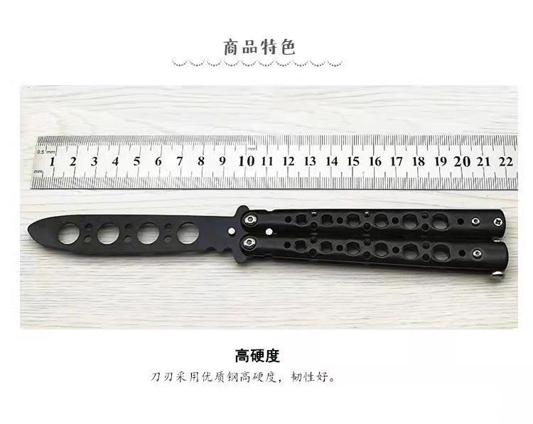Butterfly knives are a beginner-level practice for CSGO beginners. They are maintenance-free, breakable, portable for outdoor self-defense, made of all-steel, and have no sharp edges Item Picture