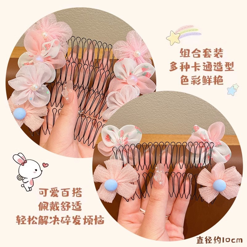 Summer children's hair combs, cartoon hair styling tools, bangs, hair accessories, and hair clips inserted at the back of girls' heads Application Scenario