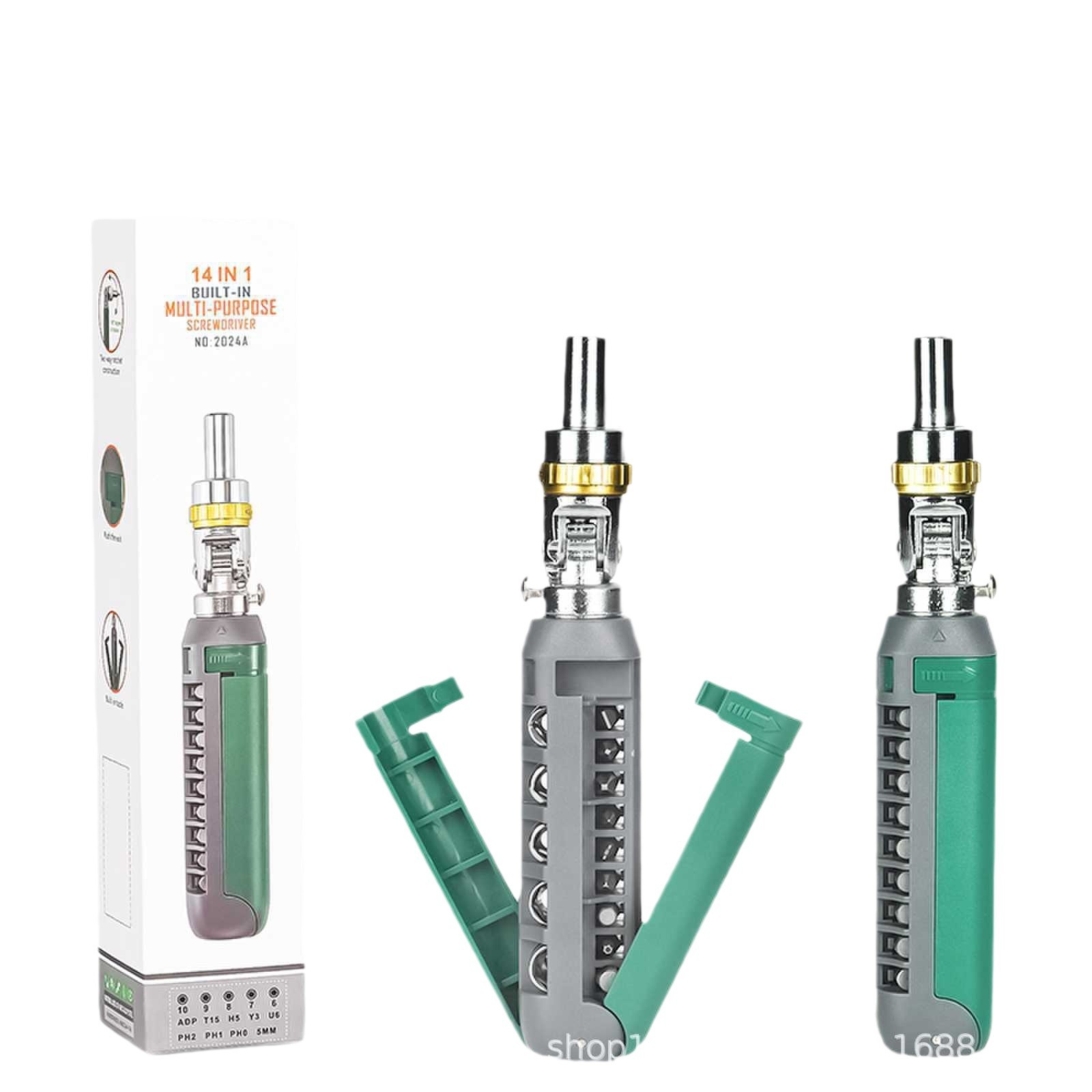 15-in-1 portable ratchet screwdriver, multi-functional and multi-angle cross-shaped socket screwdriver set Item Picture