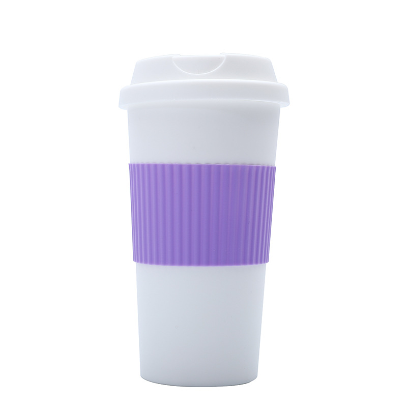 Cross-border Amazon factory direct supply double-layer plastic coffee cups, simple water cups, light luxury and high-end plastic cups Item Picture
