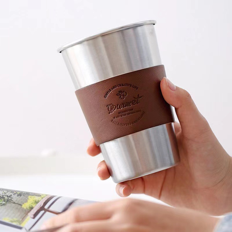 Gourment outdoor camping water cup, stainless steel portable heat-resistant coffee cup, Nordic Ins-style beer mug, picnic full figure