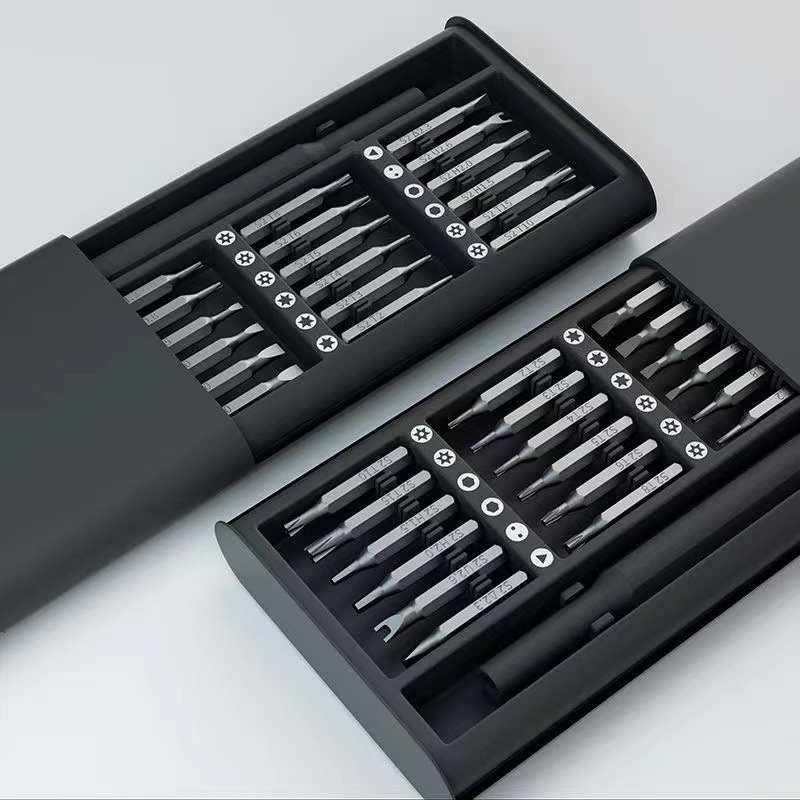 24-in-one precision screwdriver set, plastic case S2 screwdriver head, multi-functional mobile phone repair and disassembly tool combination set Specification drawing