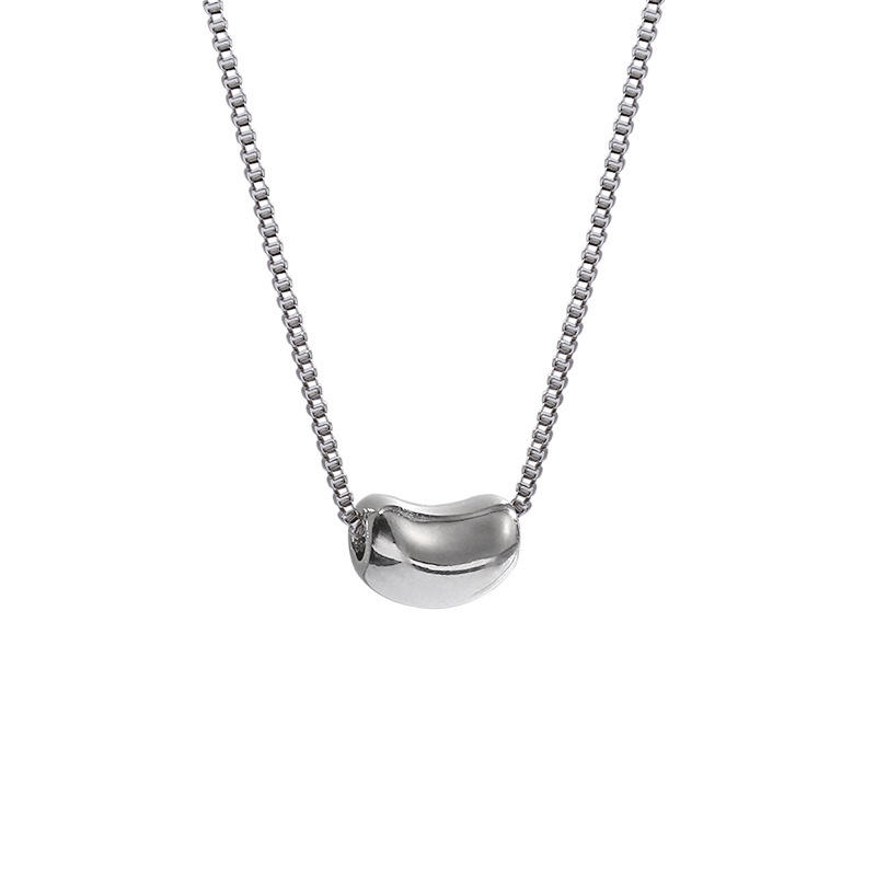 New non-fading titanium steel necklace, popular female Internet celebrity love bean pendant, collarbone chain, best-selling neck chain accessory on Instagram Douyin Item Picture