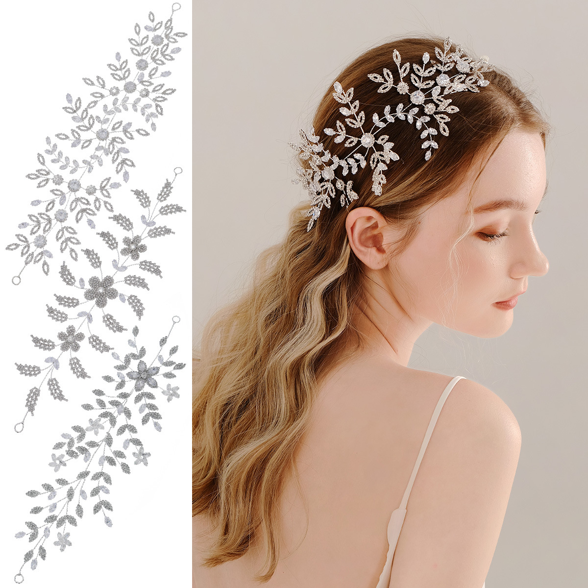 Bride's headwear: Luxurious zircon headband, photo album, hair accessory, high-end handcrafted headband, new European and American accessories full figure