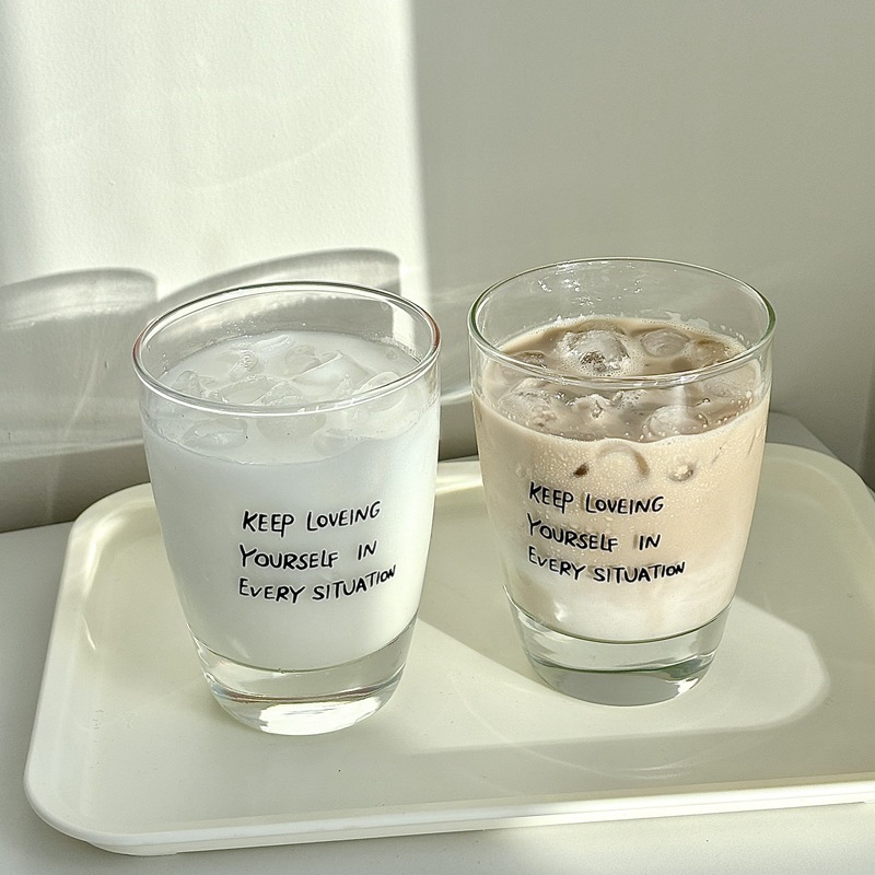 Homemade apple dog glass cup, cold brew coffee cup, home water cup, cute dog milk juice cup, cartoon Specification drawing