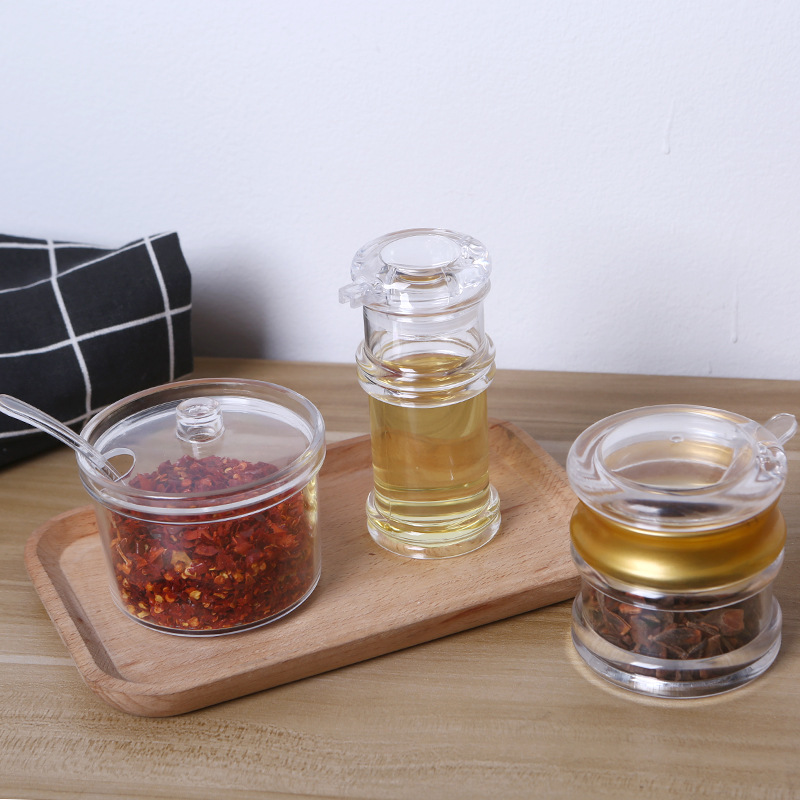 Acrylic seasoning bottles and cans, plastic sets, vinegar bottles, seasoning bottles, soy sauce bottles, chili jars, restaurant commercial kitchenware Specification drawing