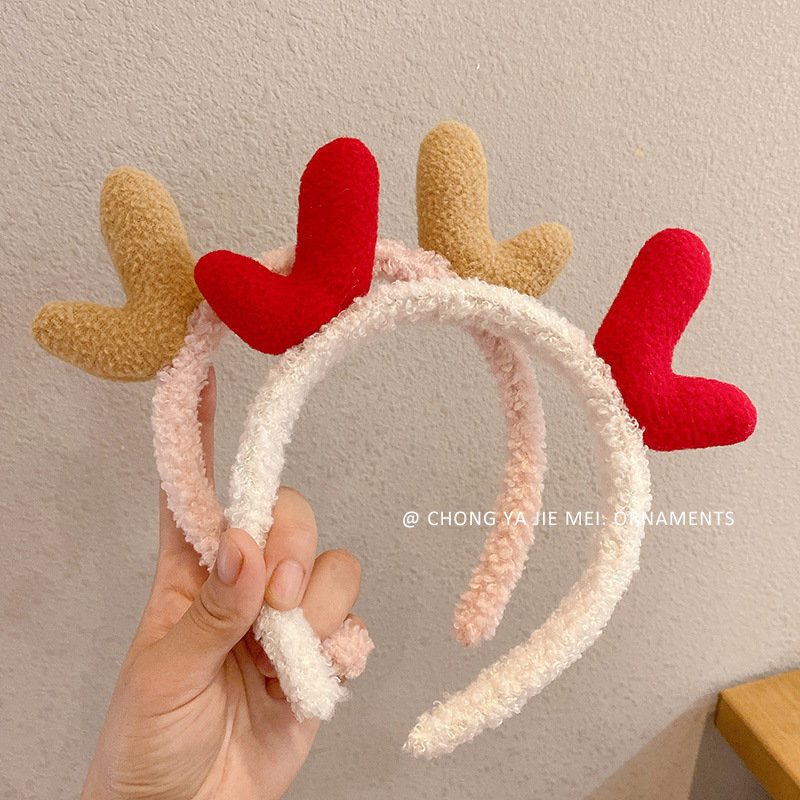 Leopard print antler headband, Christmas super cute Internet celebrity headband, adorable headwear, Carson girl, South Korea Specification drawing