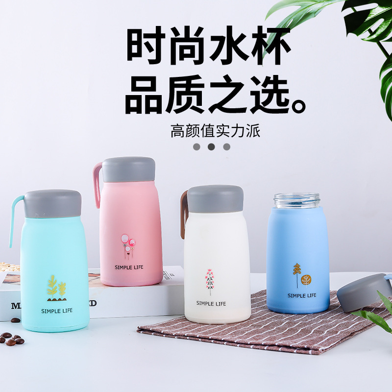 Cute internet-famous Little Q cup, thickened double-layer glass water cup, student cartoon cute rabbit cup, advertising promotion gift cup full figure