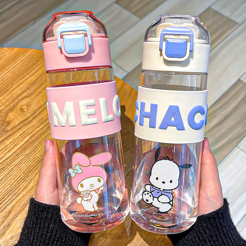 Sanrio water cups for girls, high appearance level, cute student cups, tea with tea compartment, children's tritan plastic cups full figure