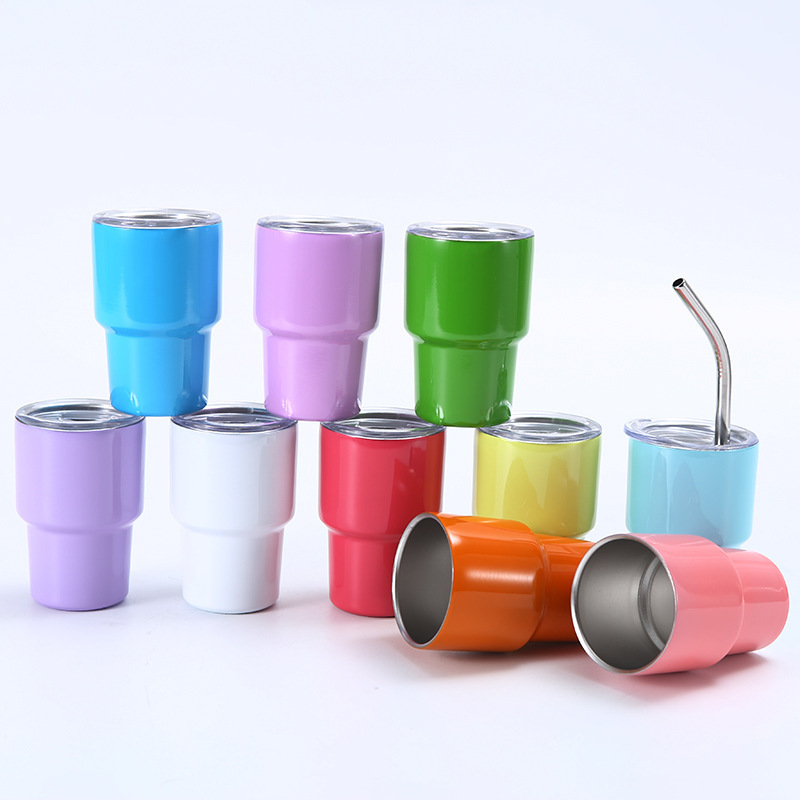 Enlong Amazon's best-selling 2oz car cup, stainless steel insulated cup, macaron-colored straw cup, mini spirits cup details Picture