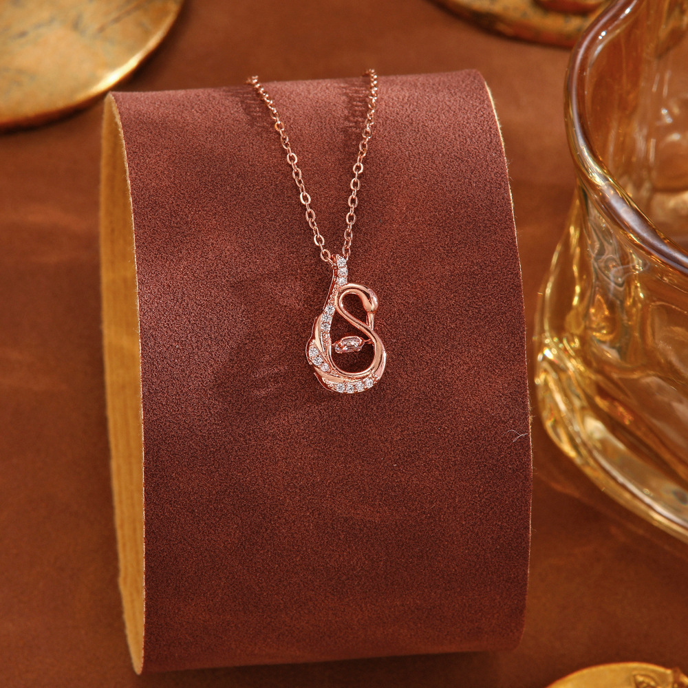New full-diamond titanium steel necklace for women, non-fading sweater chain, collarbone chain, high-end pendant and accessory jewelry wholesale details Picture