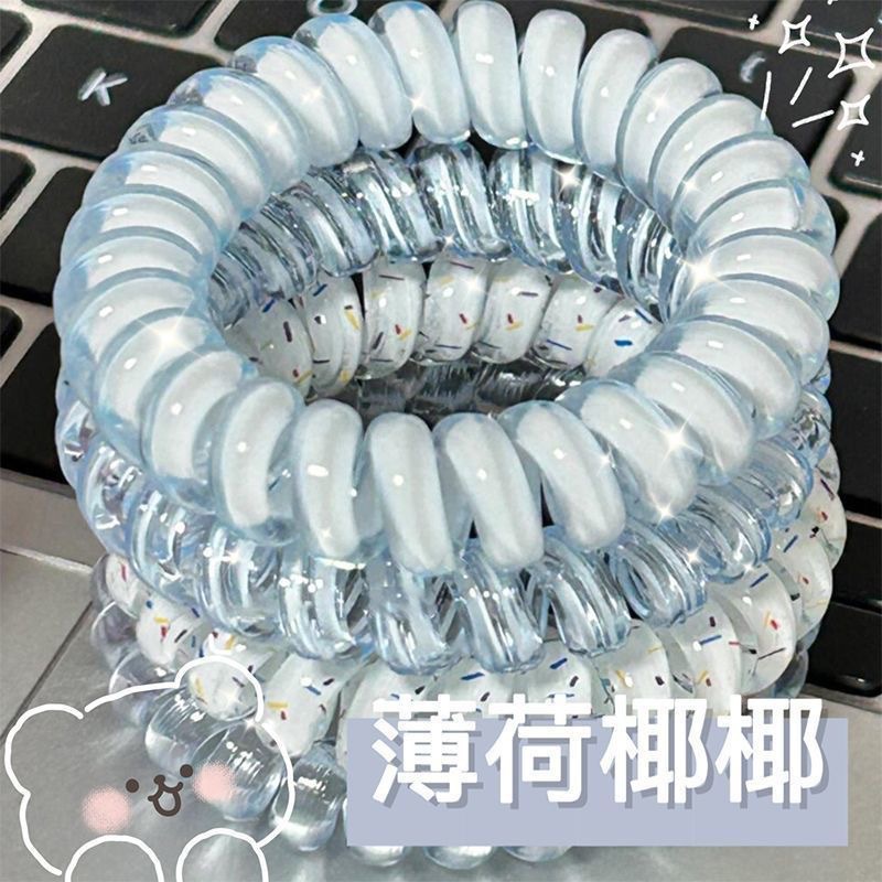 Versatile telephone line hair tie, fresh and elegant in summer, simple yet high-quality, cute ponytail tie with high elasticity Application Scenario