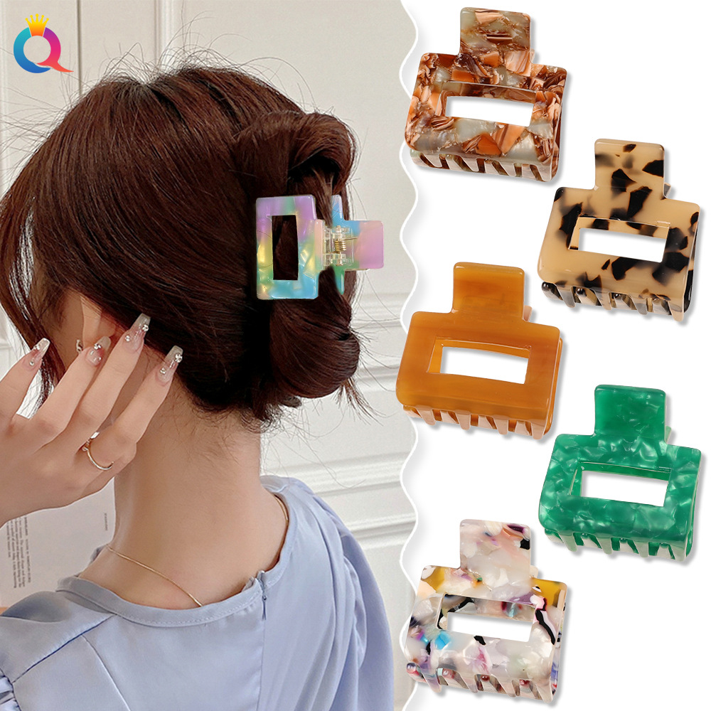 Qiyue Cross-border Simple small acetic acid hair clips, hair curls, hair grabbers, back of the head, ponytail shark clips, side clips, hair accessories wholesale details Picture