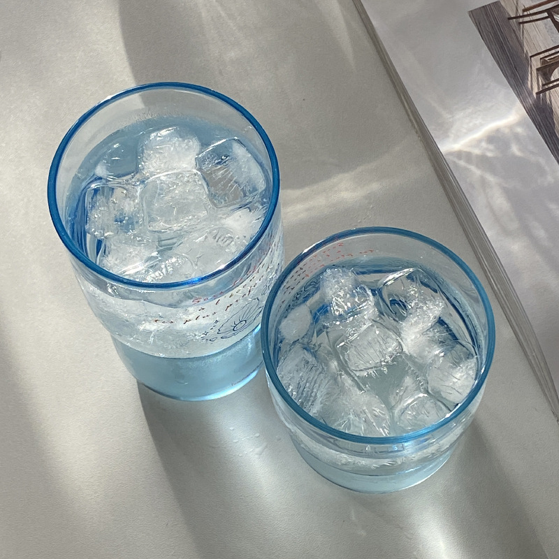Niche original high-temperature resistant ice blue glass coffee cup, ins design sense, shell French romantic water cup texture Item Picture