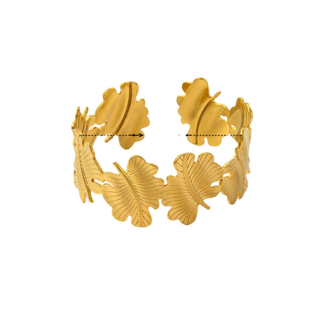 Cross-border bestseller women's open spring bracelet, electroplated with a high-end feel, titanium steel, ins glamorous surface, exaggerated European and American jewelry Item Picture