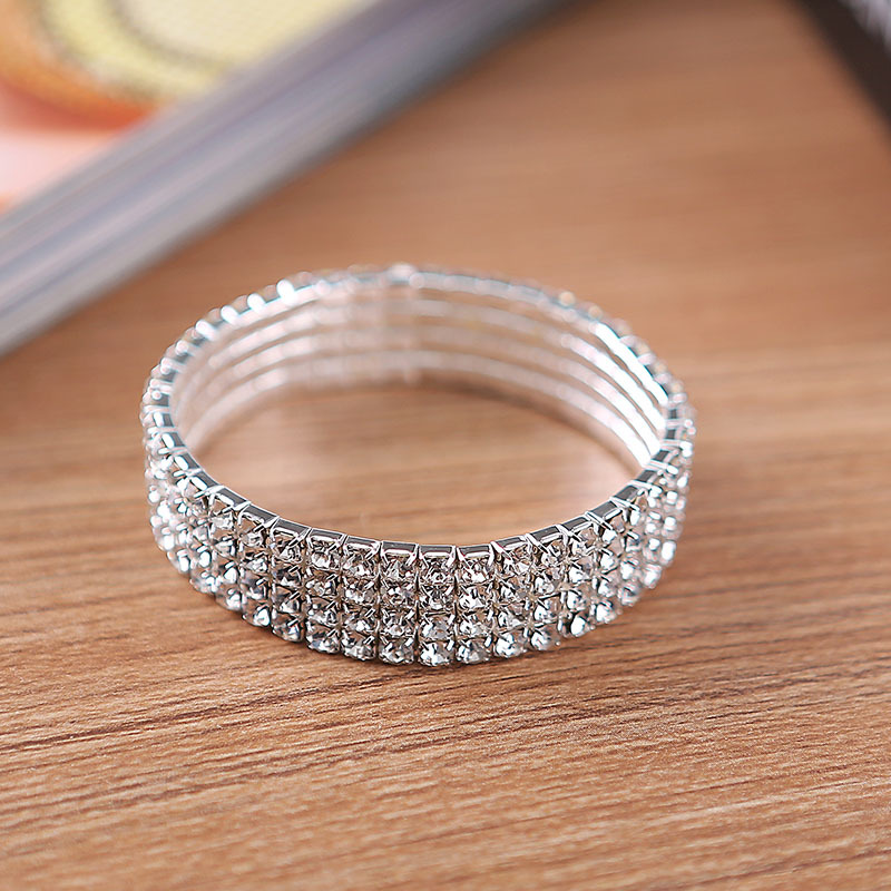 European and American luxurious full-diamond necklaces, bracelets, stud earrings, ring sets, bridal accessories, wedding dress accessories N4673 Specification drawing