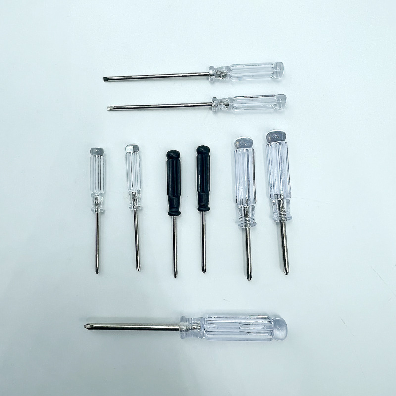 3.0 Cross-shaped transparent crystal screwdriver, mini magnetic 3mm flat-head small screwdriver, eco-friendly crystal black screwdriver Specification drawing