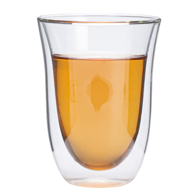 Double-layer heat-insulating and high-temperature resistant glass water cups, household transparent cups, drinking water, tea brewing cups, green tea cups, coffee cups, tea sets Item Picture