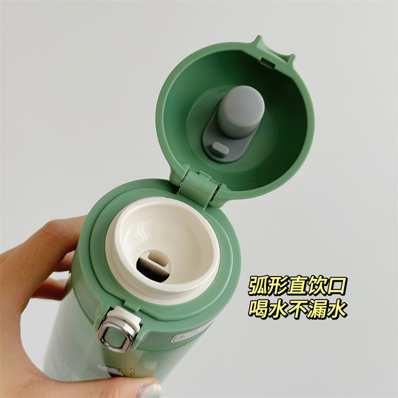 Cute cartoon 316 stainless steel insulated cup, high appearance level, student couple bouncy direct drinking, children's insulated cup, water cup Specification drawing