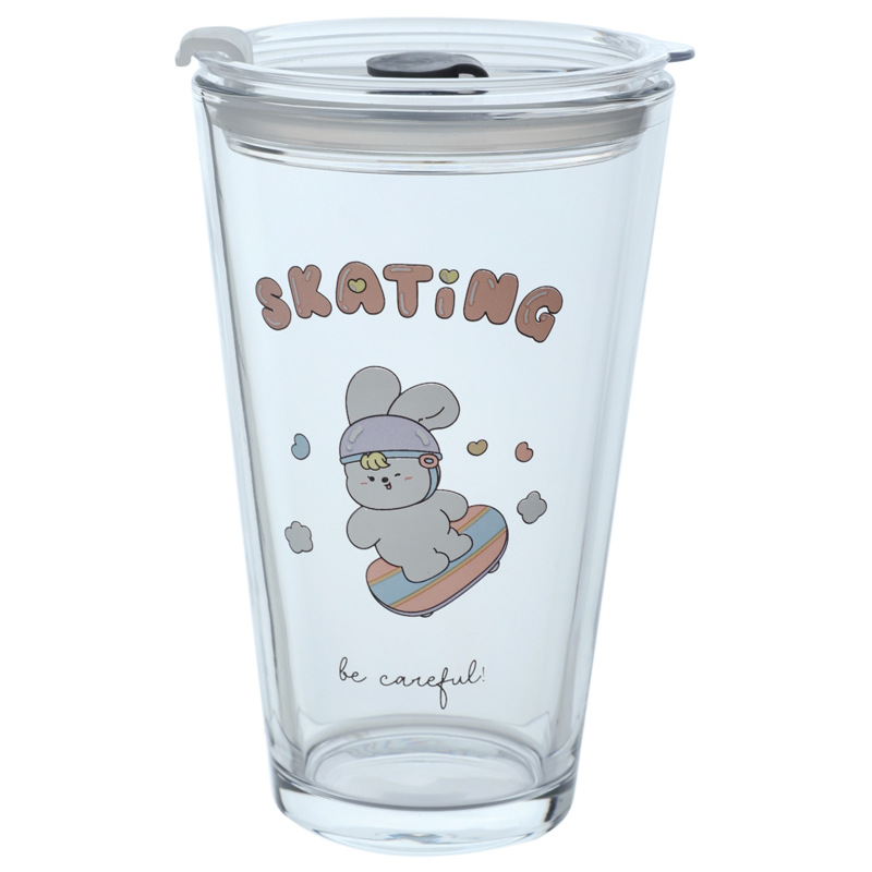 Bolimei's high-quality InS-style glass straw cups, water cups, exquisite glass coffee cups and simple milk cups Item Picture