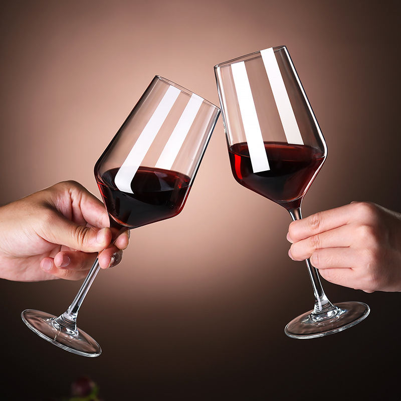 Wholesale of Bordeaux cold-cut red wine glasses, light luxury high-end highball glasses, wine glasses and glass cups for hotels and restaurants Specification drawing