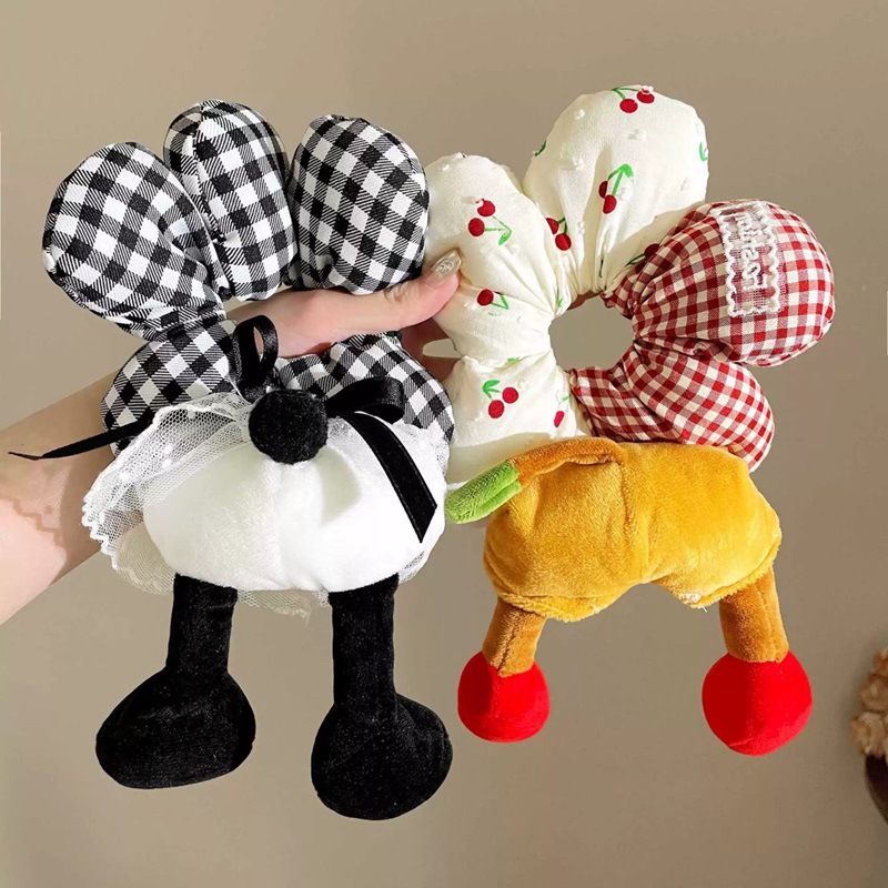 Creative Mickey Mouse red new flower-shaped large intestine hair band for women autumn and winter, cute Mickey Mouse hair band details Picture