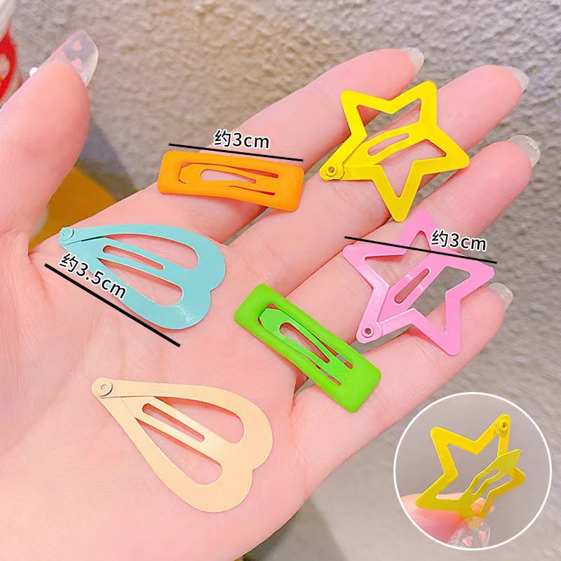 Children's five-pointed star hair clips, baby small bb clips, hair clips, hair accessories, girls' cute bangs hair clips, headwear Application Scenario