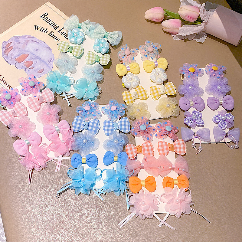 New Spring/Summer 2024 children's hair clips, sweet bow flower hair clips for girls, cute hair accessories and headwear for girls Specification drawing