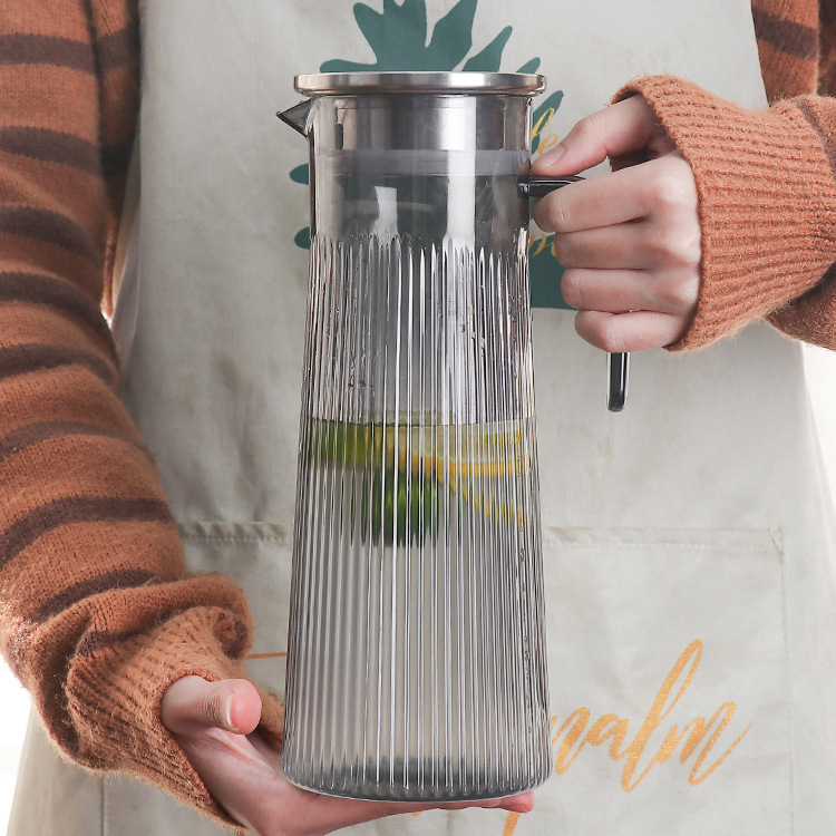 Acrylic teapot, PC cold water kettle, high-temperature resistant food-grade plastic cold water kettle, catering tea brewing, smoke gray water kettle details Picture