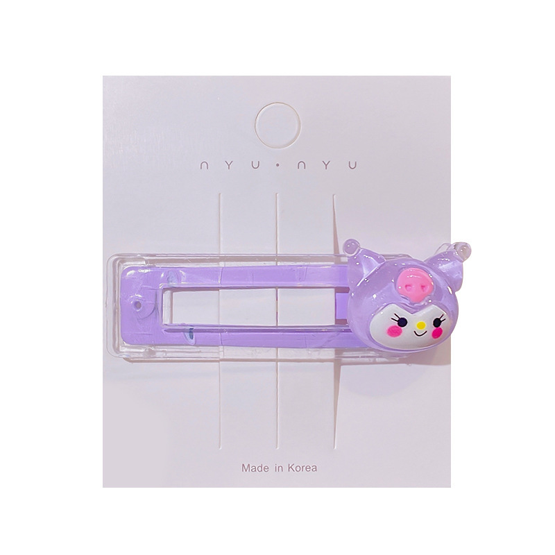 Children's cartoon bb clip, Sanrio cinnamon dog hair clip, cute girl side hair clip, jelly-colored transparent clip Item Picture