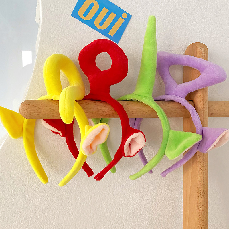 Teletubbies headband, a popular 2021 new style, is funny and cute. It's a face-washing headband, hair tie, hairpin and hair accessory full figure