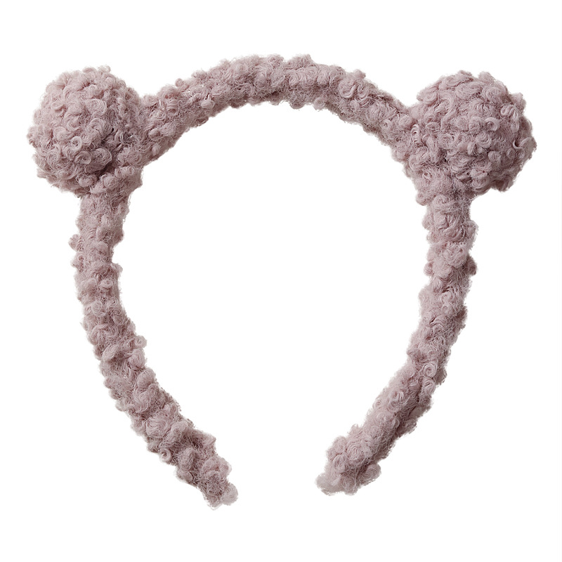 Little bear ears face wash makeup hair band, cute animal milk coffee girl, funny autumn and winter 2021 new plush headwear Item Picture