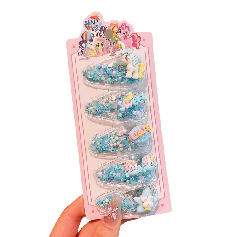 Children's Little Pony sand clips, cute girl hair clips, student bangs, broken hair clips, bb clips, sweet girl hair clips Item Picture