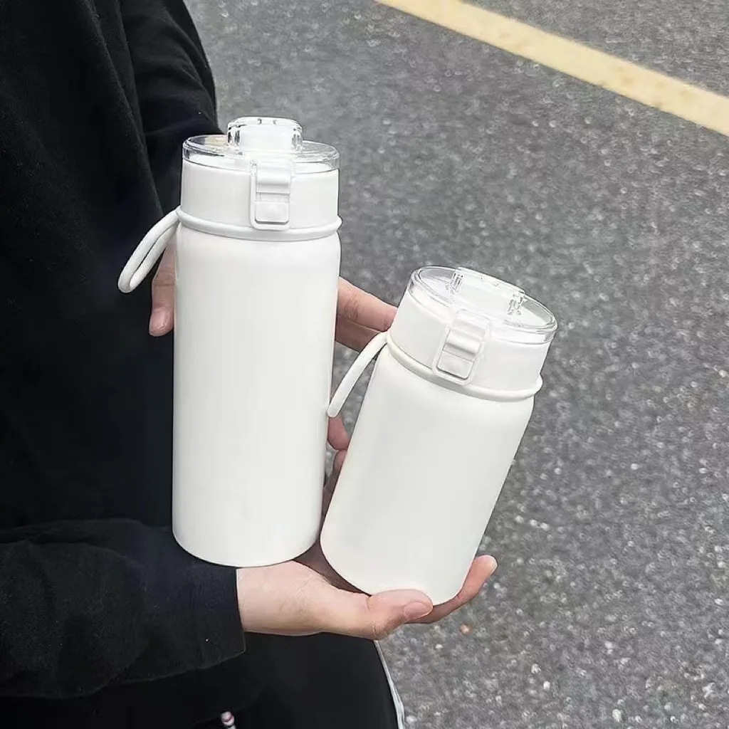 316 stainless steel tea strout insulated cup, large capacity, high appearance level for girls, ins portable straw cup, student drinking cup full figure