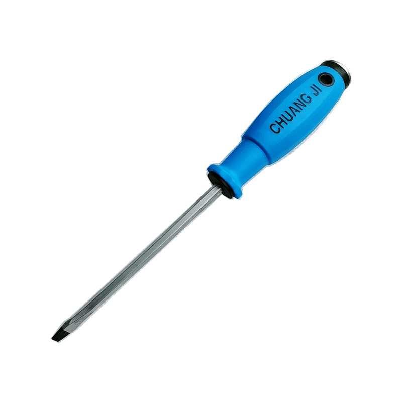 Wholesale of Chuangji hammered through-hole flat-head screwdrivers, carbon steel thickened and lengthened integral through-hole screwdrivers Item Picture