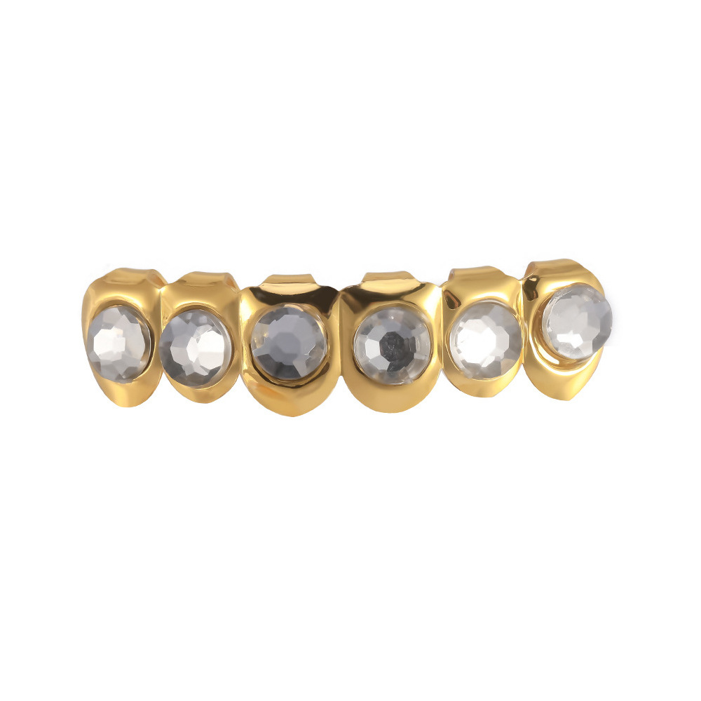 Wholesale of 2024 new hip-hop accessory braces from Europe and America with large diamonds and gold-plated rap braces Grills Specification drawing